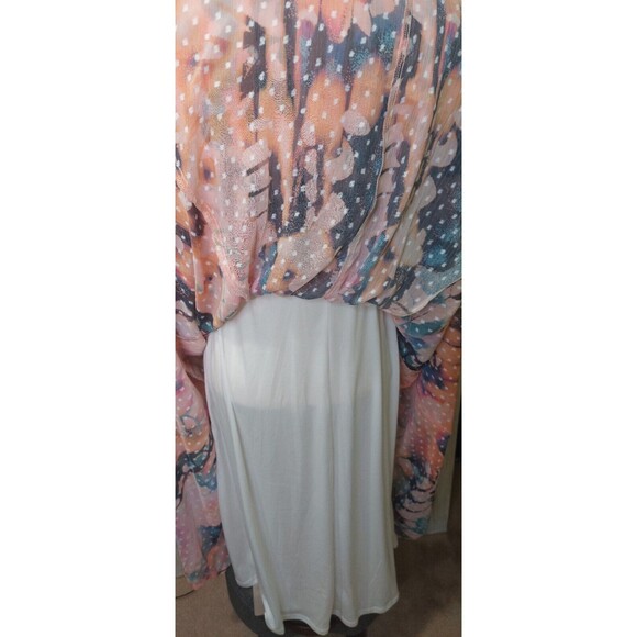 Torrid Midi Dress Clip Dot Smocked Mock Hi Neck Floral Size 0~12~Large Butterfly - Picture 7 of 16